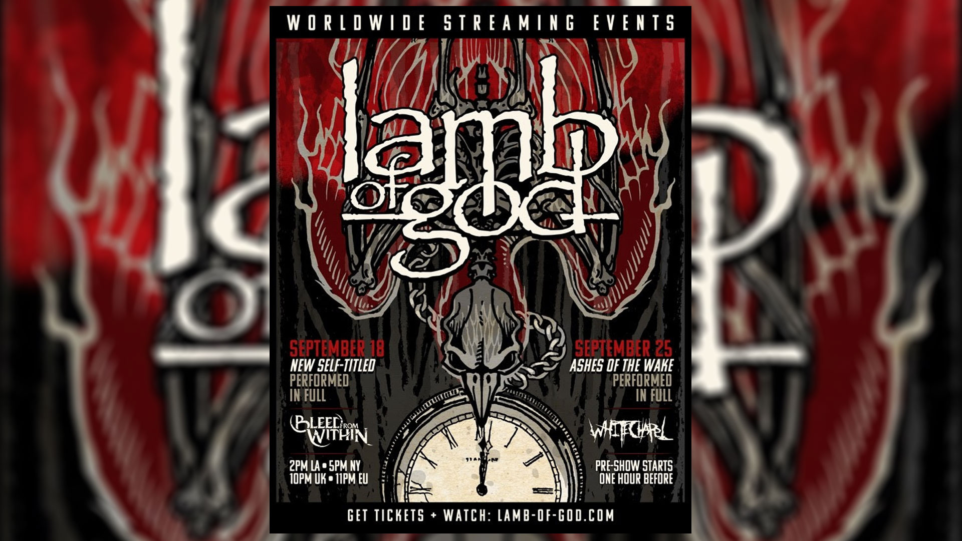 LAMB OF GOD announce two Worldwide Streaming Events