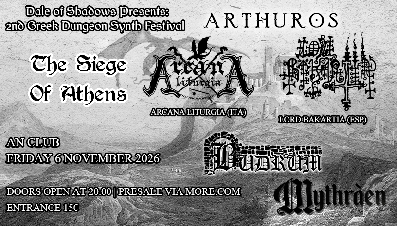 2nd Greek Dungeon Synth Festival στο An Club, 6 Νοεμβρίου 2026