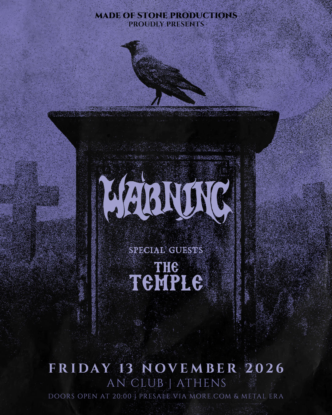 Warning και The Temple live στο An Club της Αθήνας στις 13 Νοεμβρίου 2026